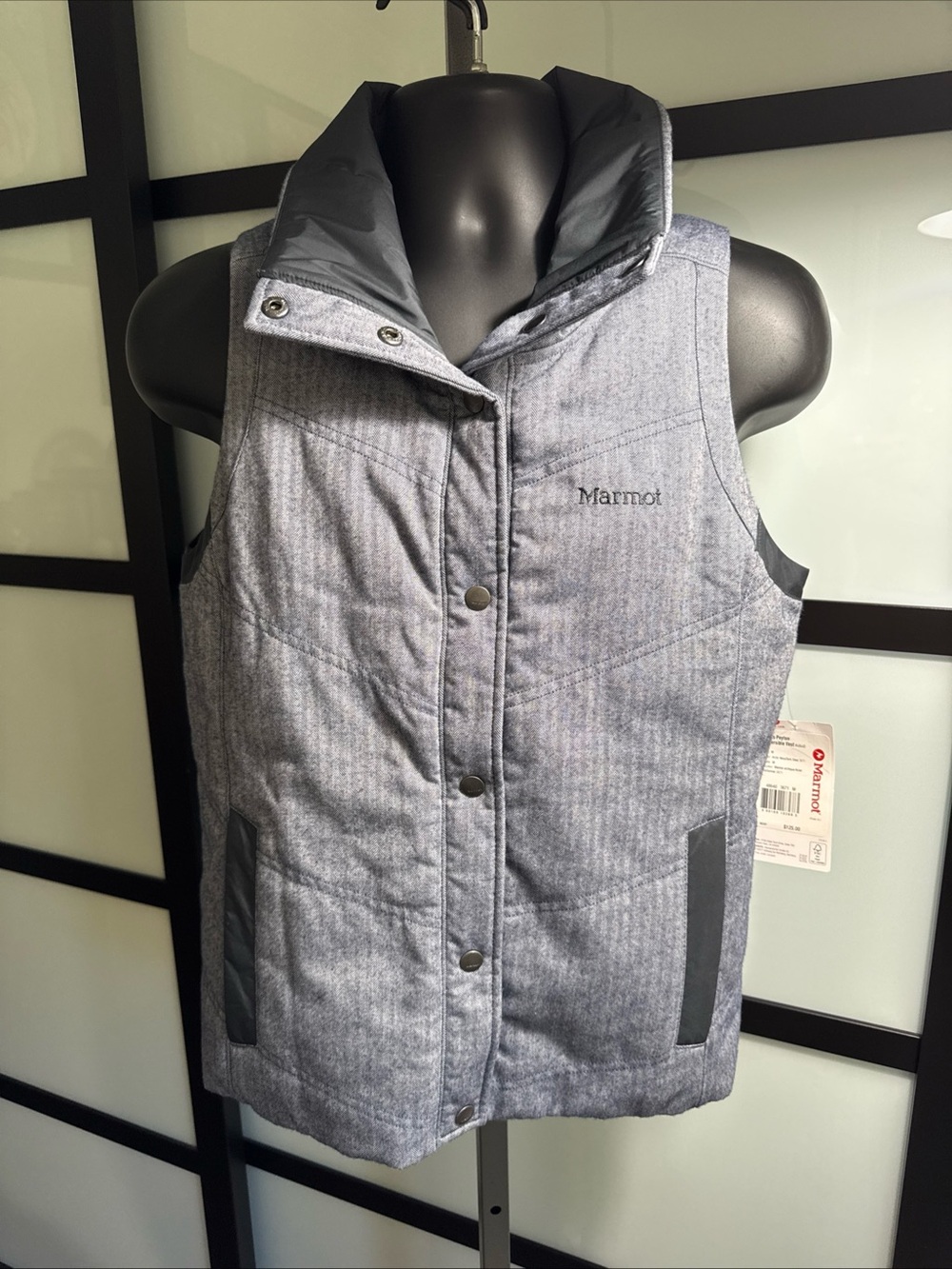 Marmot Women's Heather Light Gray Quilted Insulated Vest